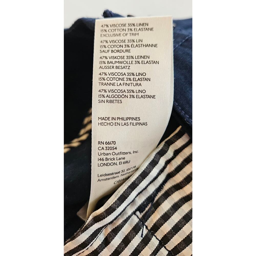 Maeve Anthropologie The Naomi Navy Linen Blend Wide Leg Pants Size 0 - Picture 5 of 10